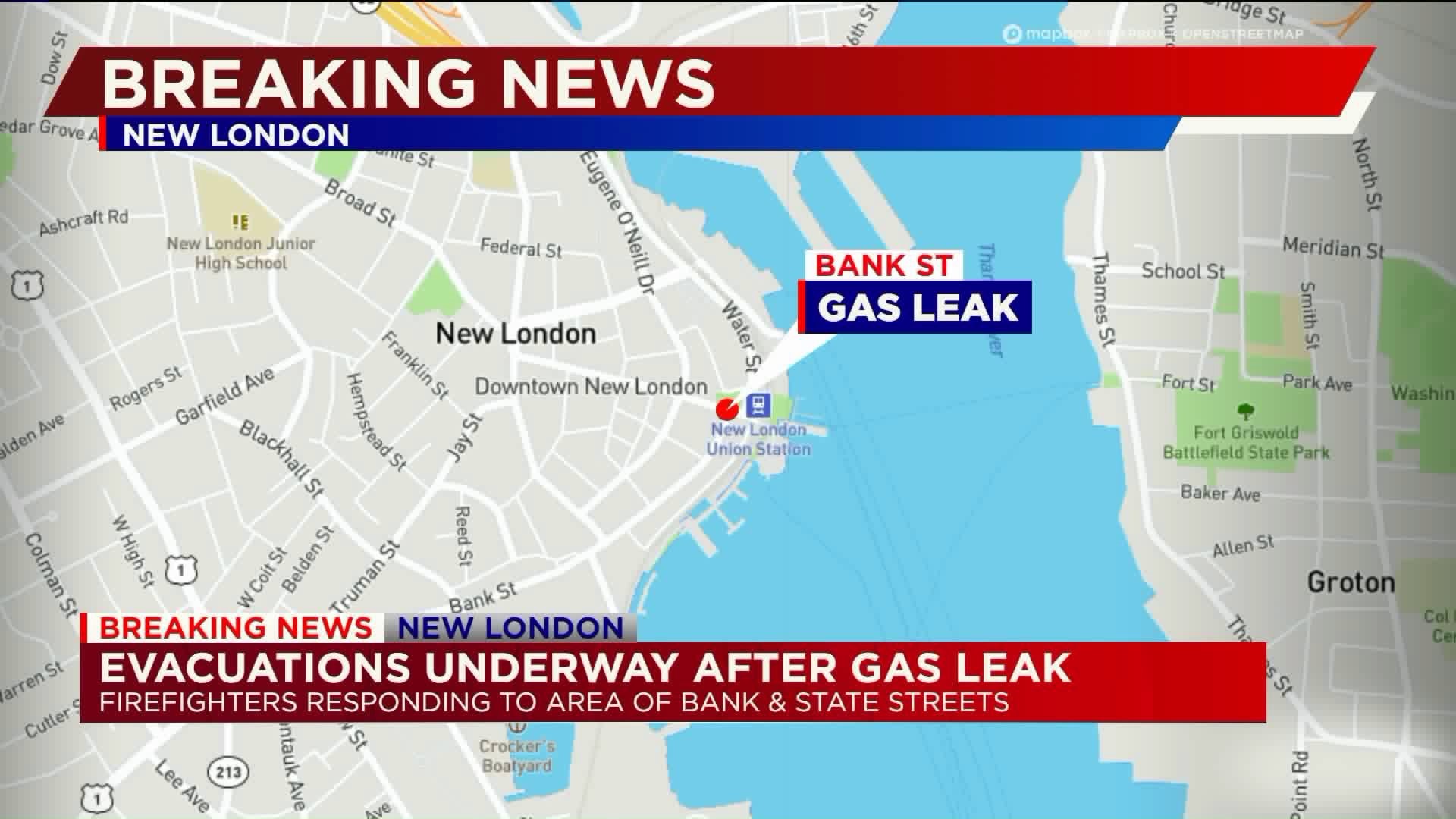 Gas leak on New London