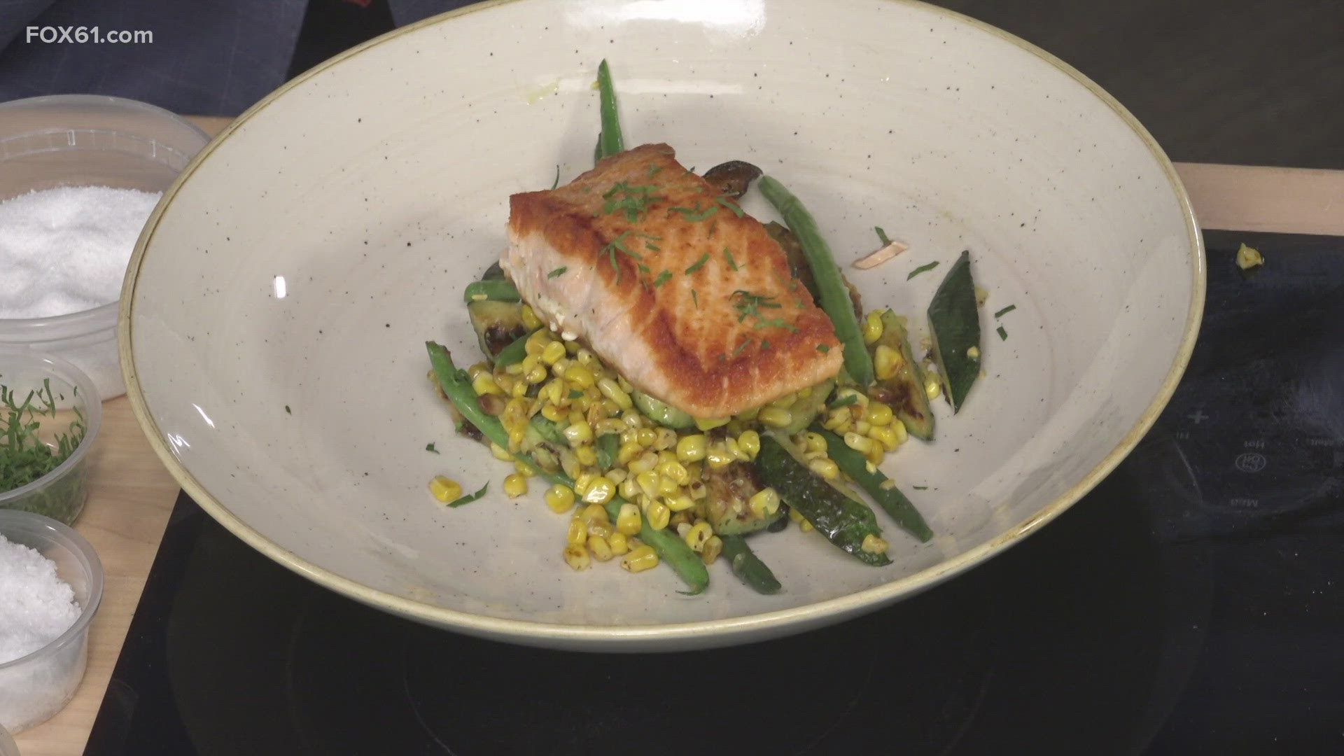 Louis Fiore with Viron Rondo Osteria is in the FOX61 Kitchen showing us how to make a delicious organic Faroe Island salmon dish.