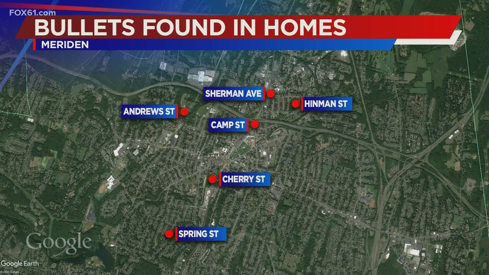 The shootings happened in the area of Camp Street, Hinman Street, Andrews Street, Spring Street, Sherman Avenue, and Cherry Street.