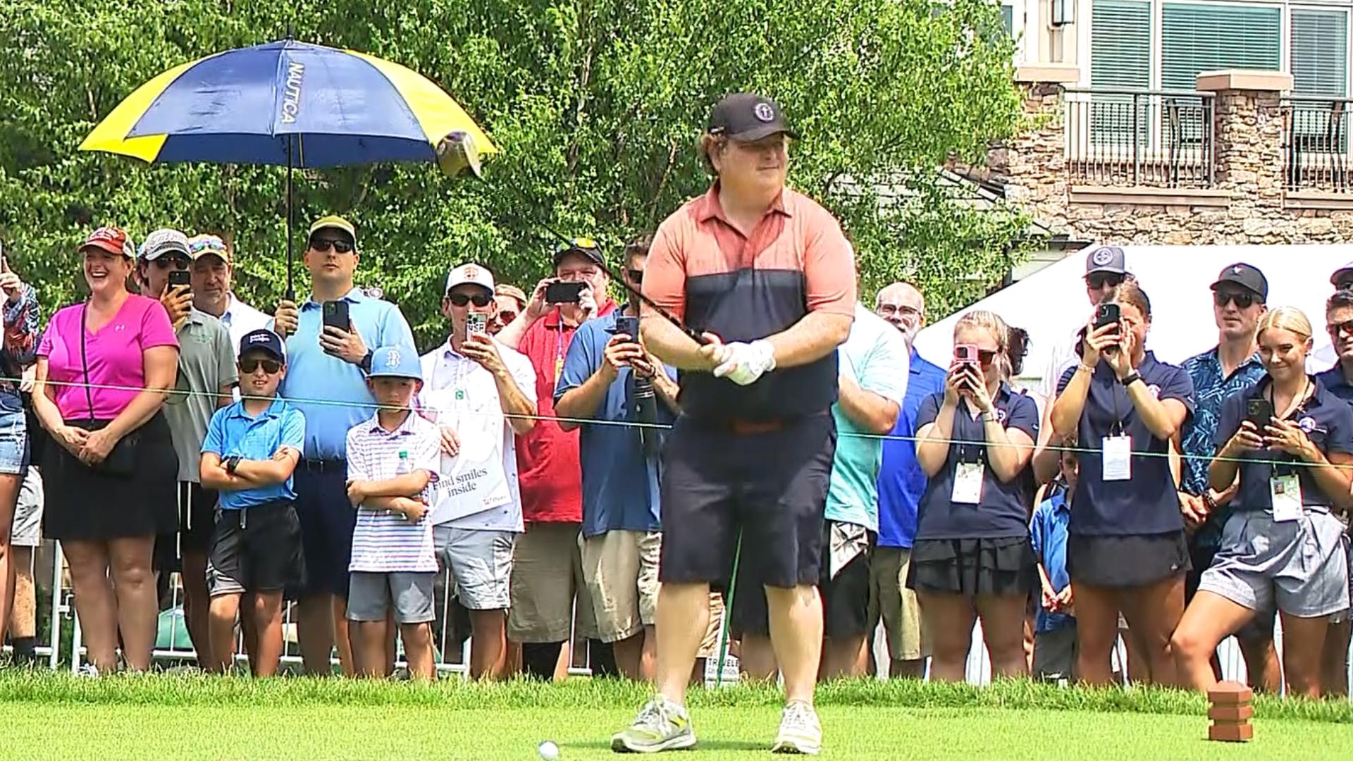 "Sandlot" star Patrick Renna teed off at the Travelers Celebrity Pro-Am Day on Wednesday, June 19 in Cromwell, Conn. at TPC River Highlands.