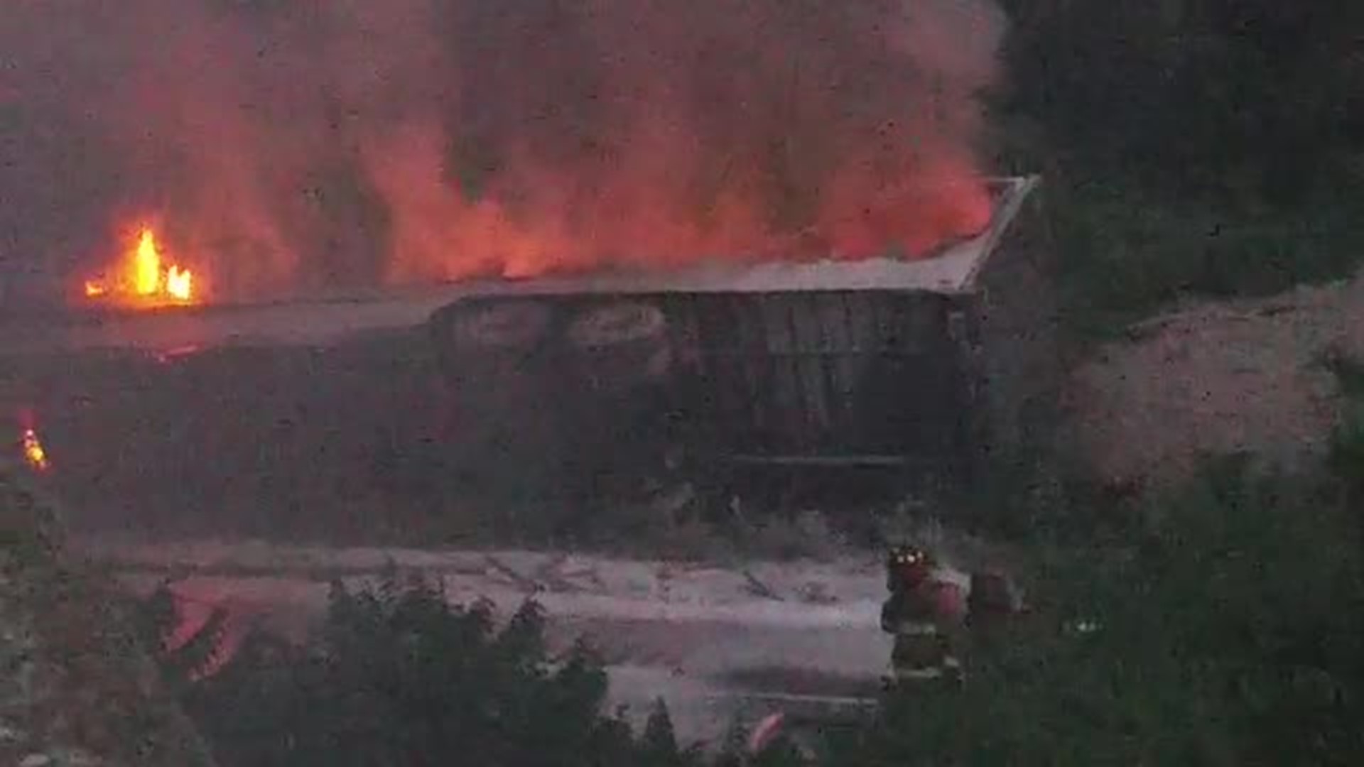 Stonington tractor trailer crash and fire