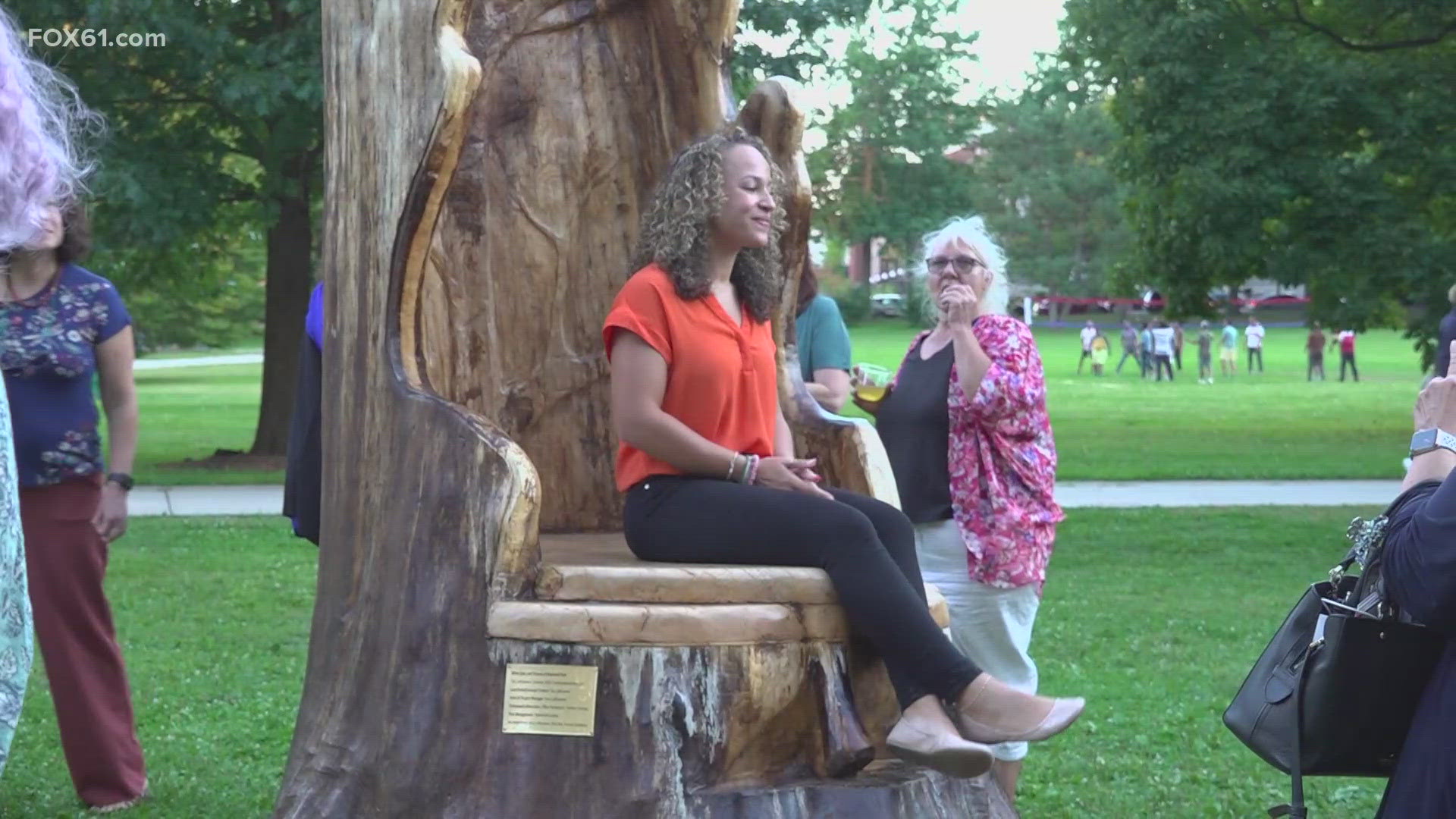 The White Oak Leaf Throne of Bushnell Park has given new life to a century-old tree planned to be torn down thanks to Hartford artist Tao LaBossiere.