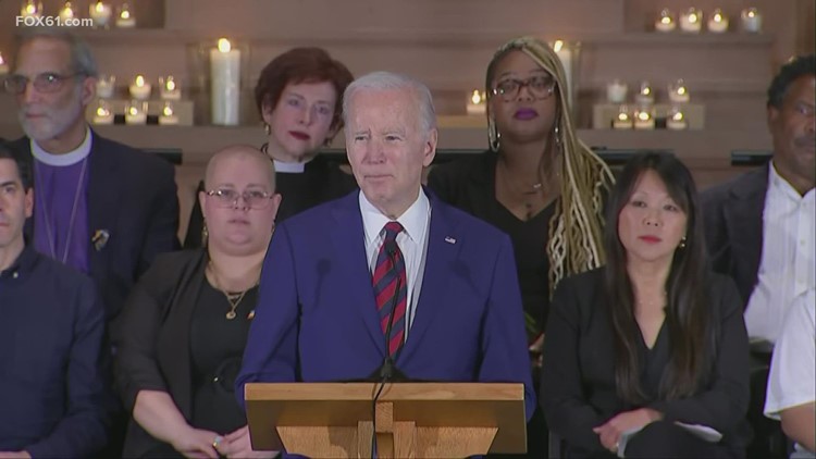 Biden speaks at gun violence vigil honoring victims of Sandy Hook ahead of somber 10-year anniversary