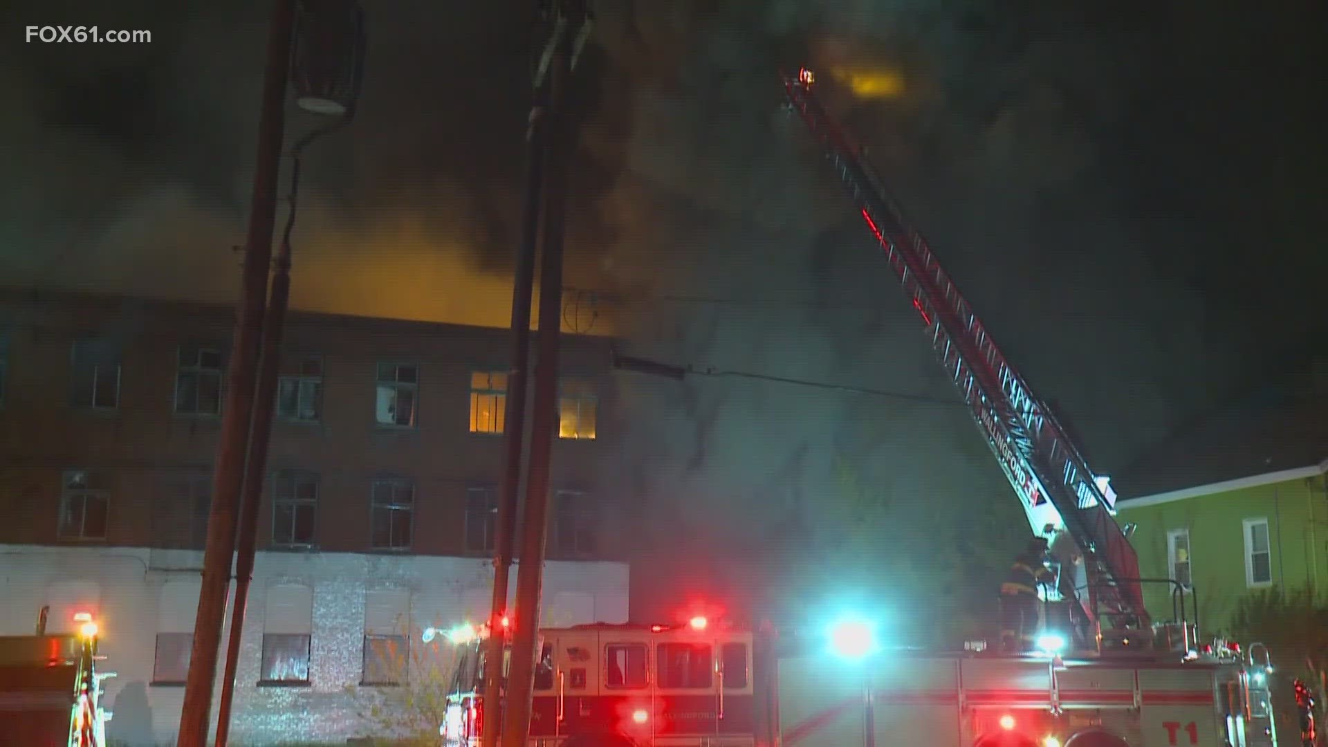 Crews are cleaning up after a six-alarm fire at a property on Pratt Street in Meriden on Friday night.