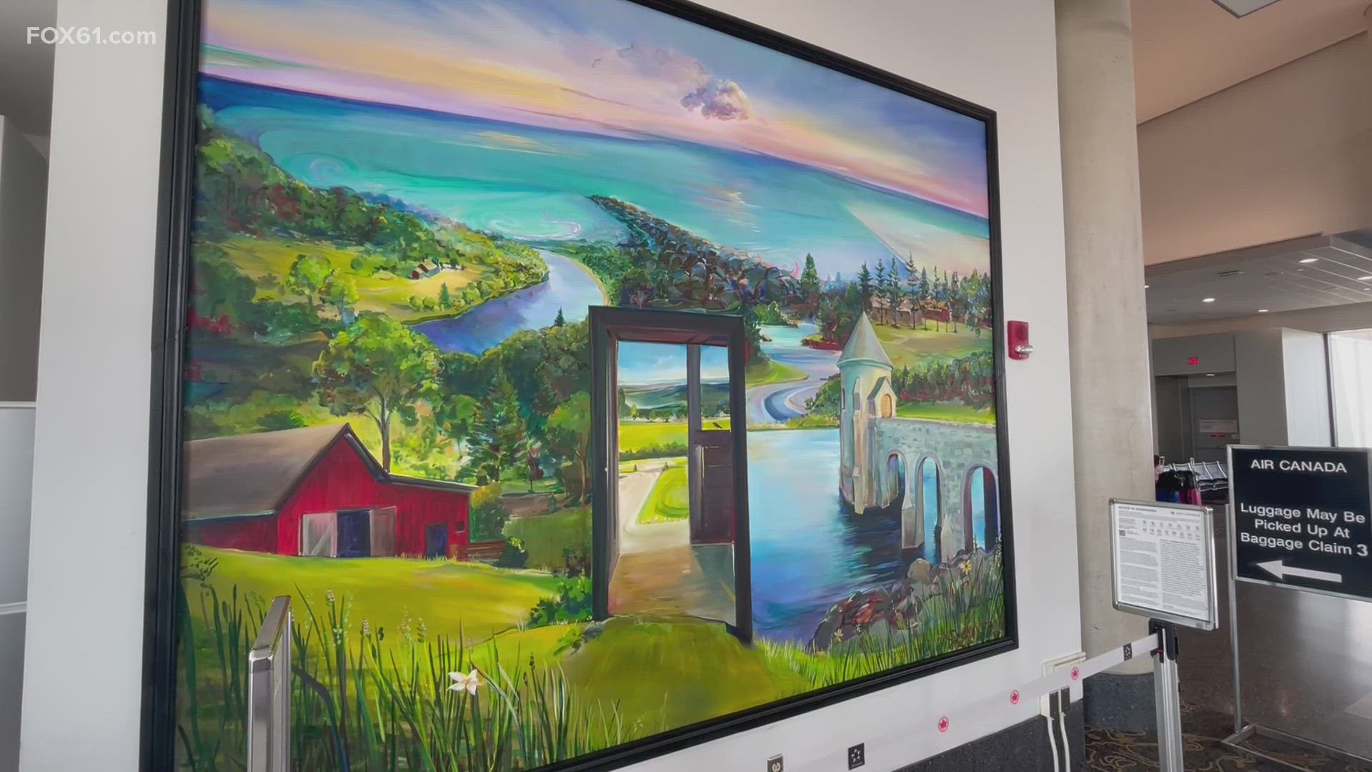 There are now five unique murals inside the airport's main terminal. The art is part of a BDL Art & Music Program that features exhibits, displays and music.