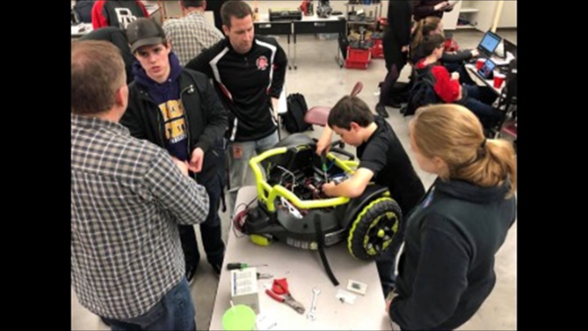 High school robotics team builds custom wheelchair for 2yearold who