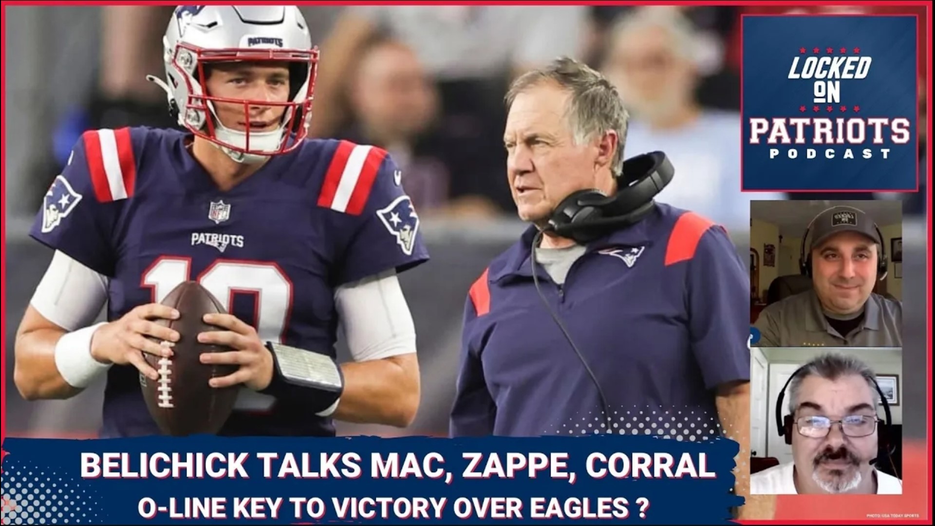 New England Patriots; Bill Belichick talks QBs, protecting Mac Jones from  Eagles defenders