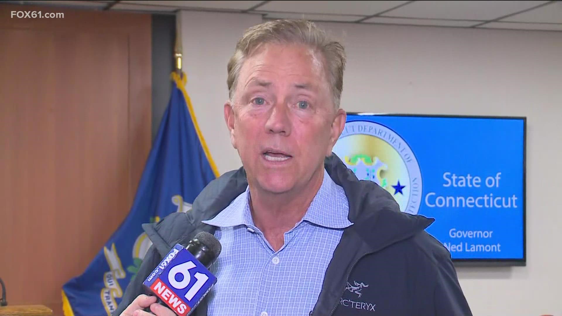 Gov. Ned Lamont at the Emergency Operations Center preparing for flooding and power outages expected ahead of Henri. He ask that residents exercise patience.