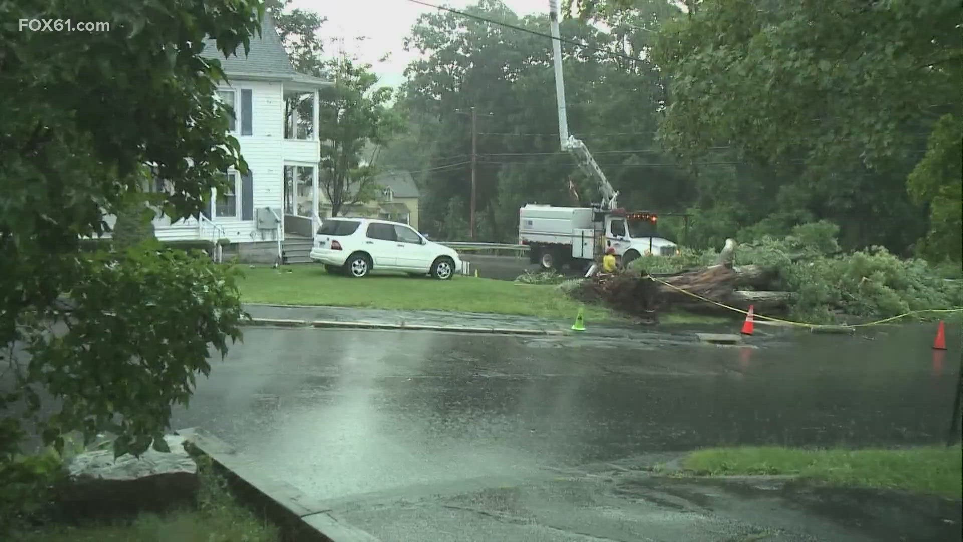 Nearly 40% of the town is without power after Thursday thunderstorms.