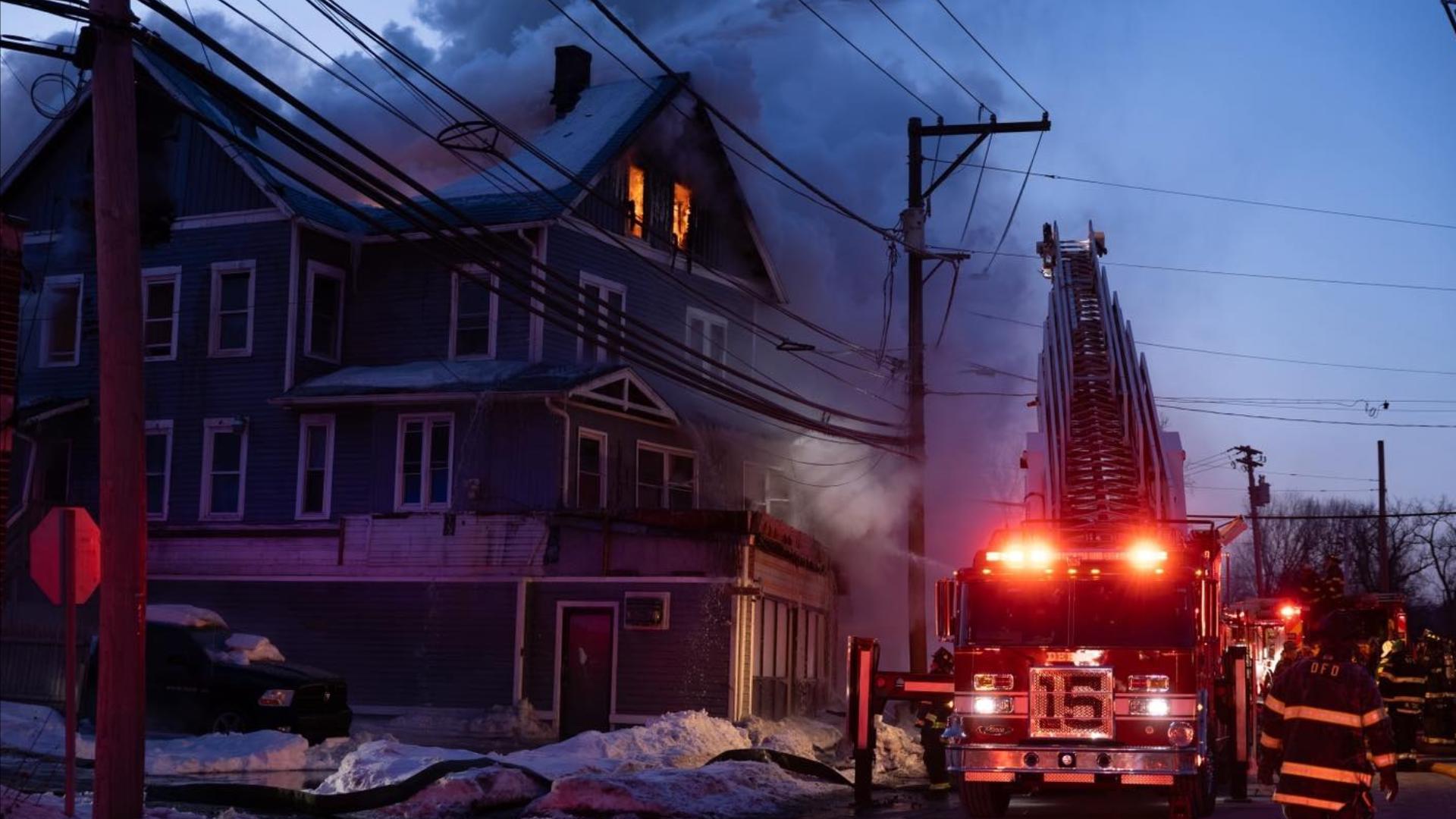 Firefighters battle Derby blaze in freezing temperatures | fox61.com