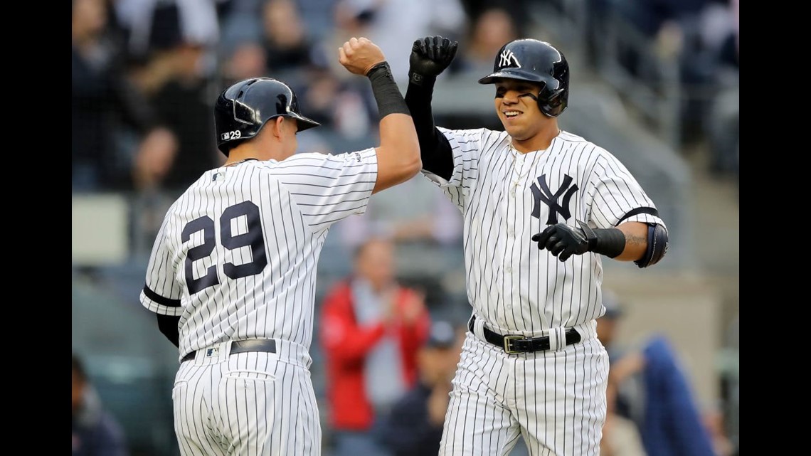 Gleyber Torres homers, makes barehanded play in rehab game