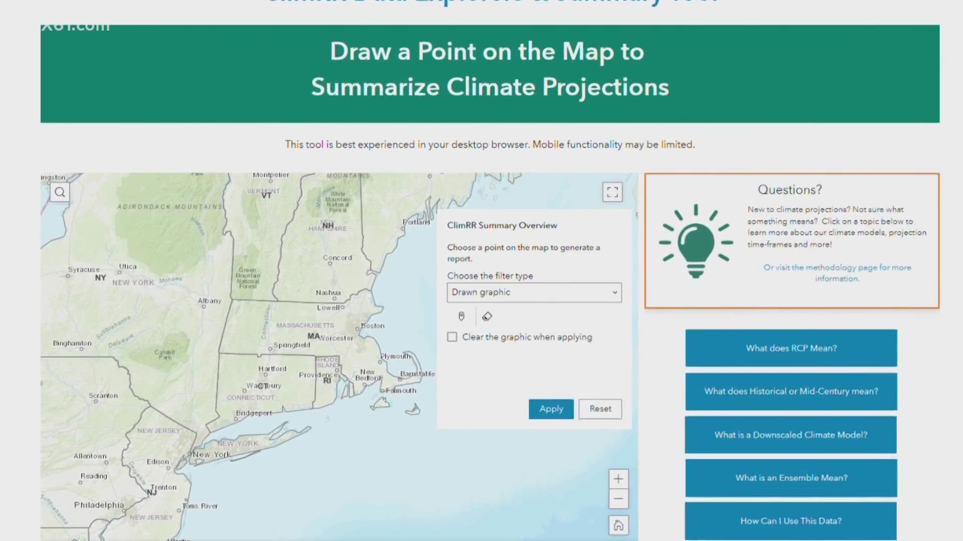The new website takes complex climate predictions and scenarios – breaking down the range of possibilities for states, counties, and cities across the country.