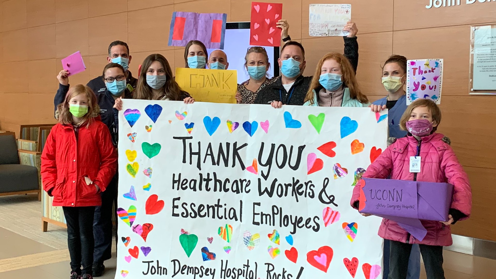 Students from Canton Intermediate School and Cherry Brook Primary School made the cards as a way to show their thanks to frontline workers.