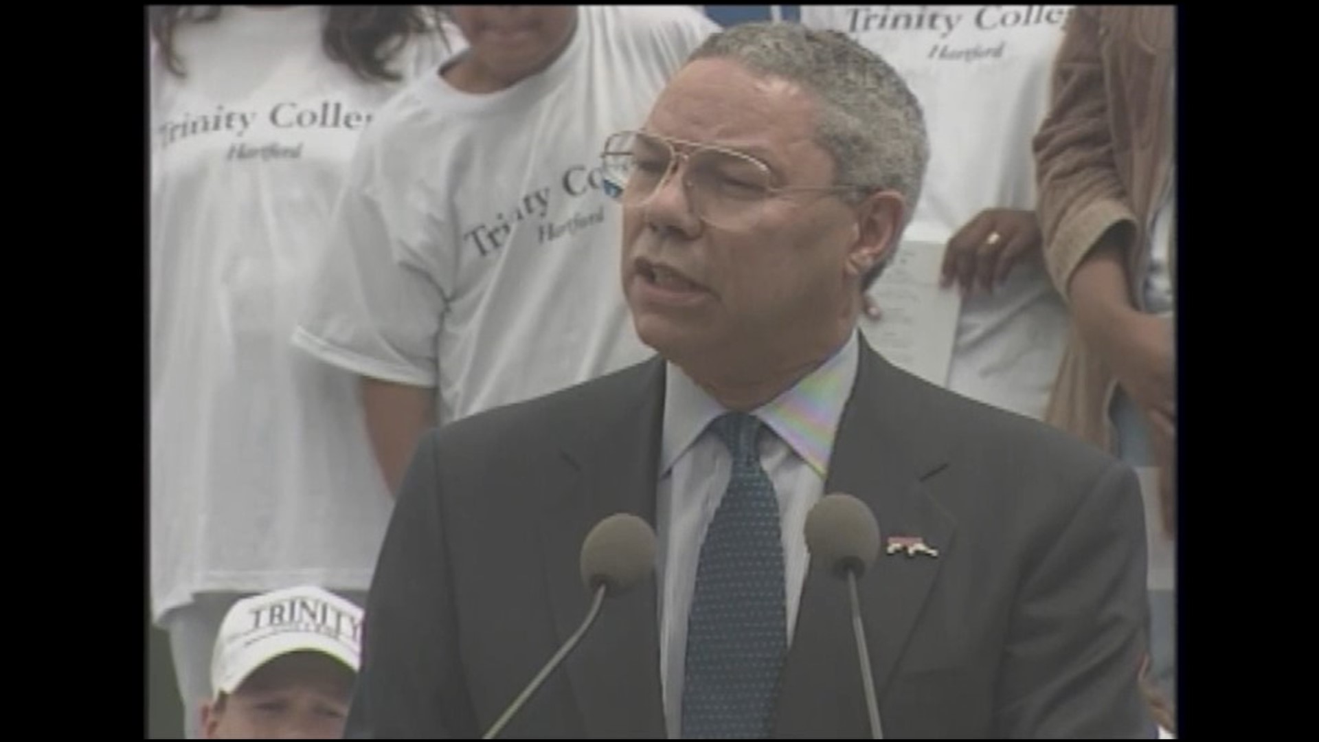 Powell spoke at the dedication of the Boys and Girls Club at Trinity College