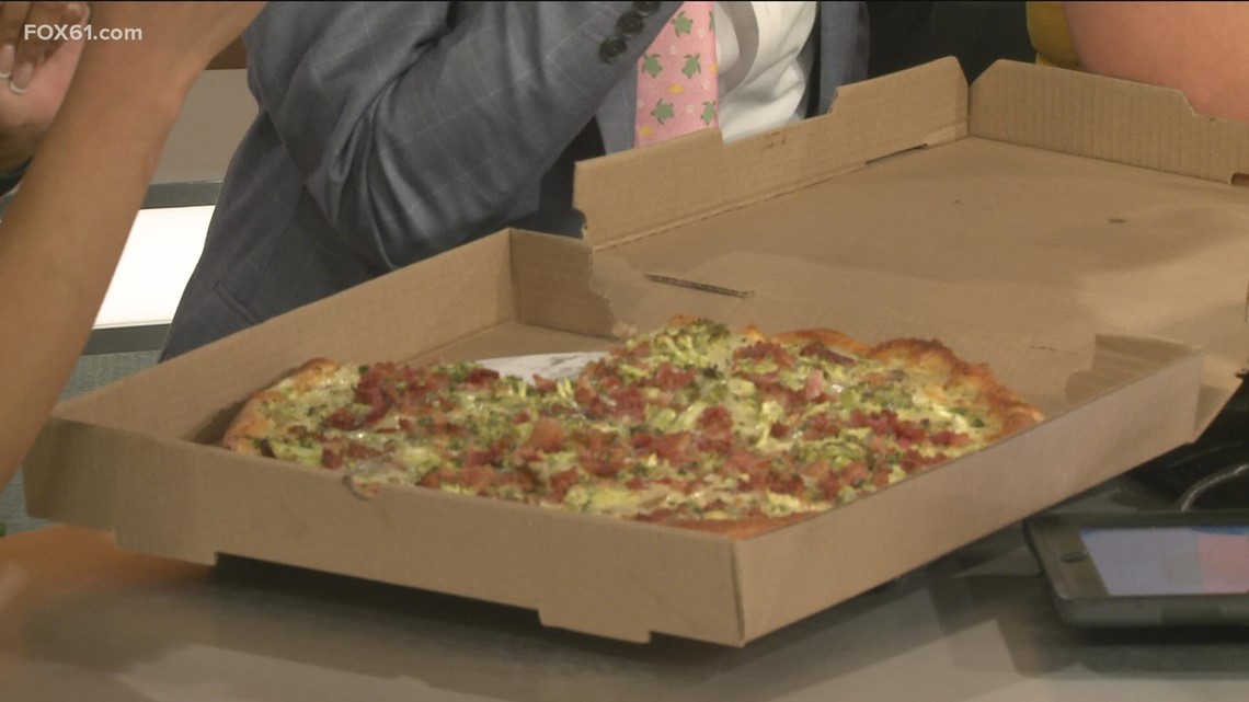 FOX61 news team taste tests pickle pizza