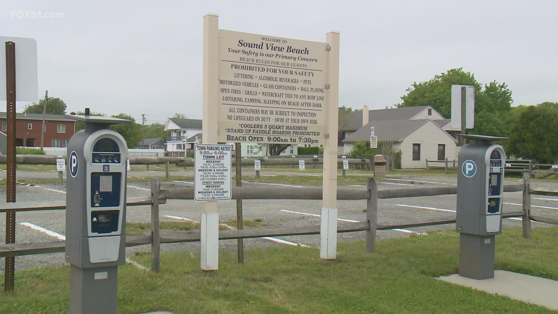 The daily rate in Old Lyme for parking on weekends is $75.