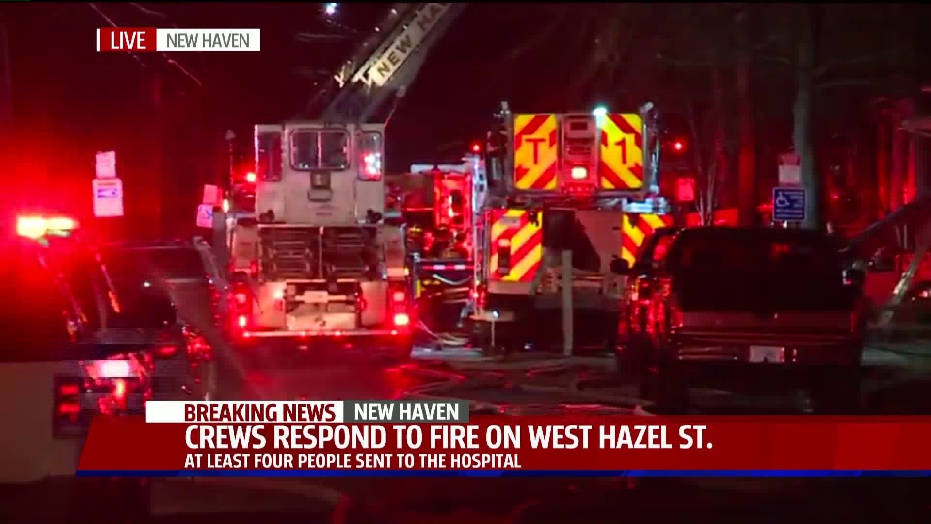 3 alarm fire in New Haven sends 4 to hospital