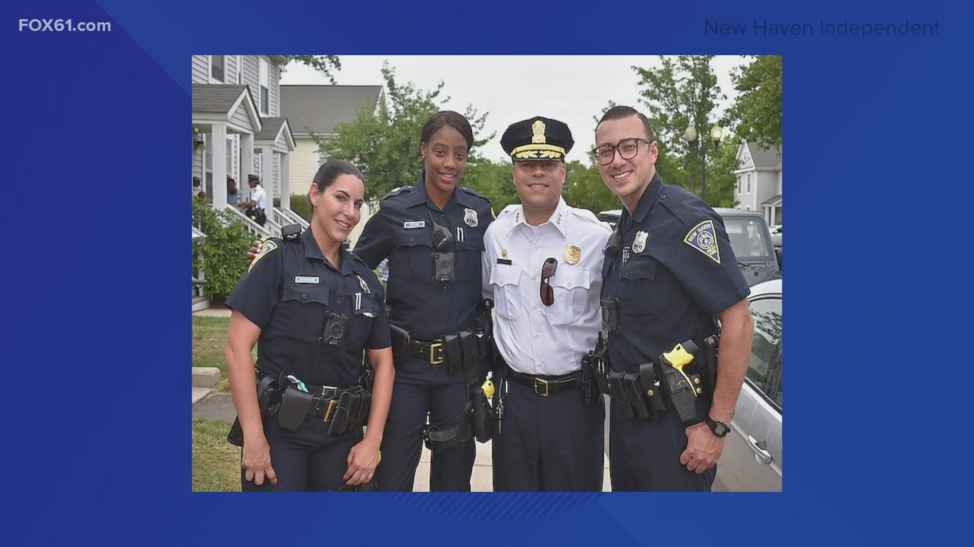 The officer has been a member of the New Haven police department for over three years.