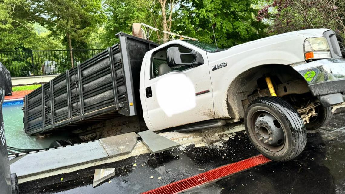 Truck was removed from pool in Brookfield Friday - Vimarsana News
