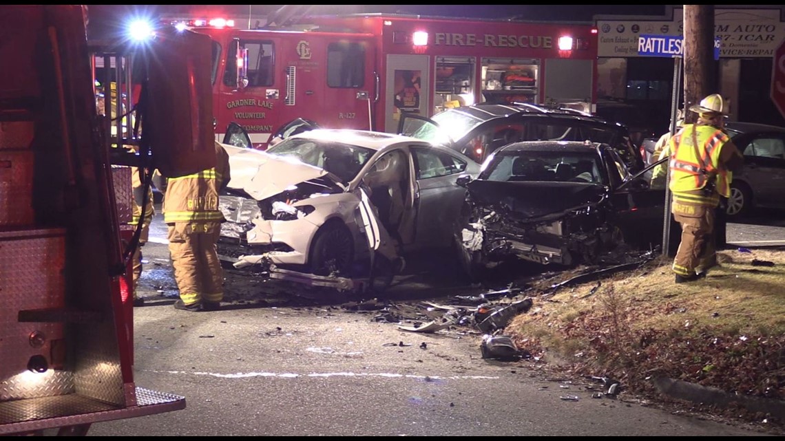 One dead, at least 2 seriously injured after car drives through crash