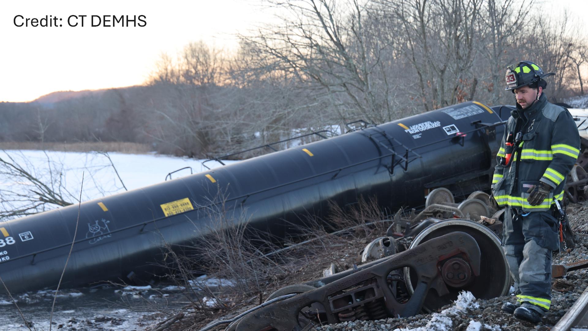 New photos of Mansfield train derailment from CT DEMHS | fox61.com