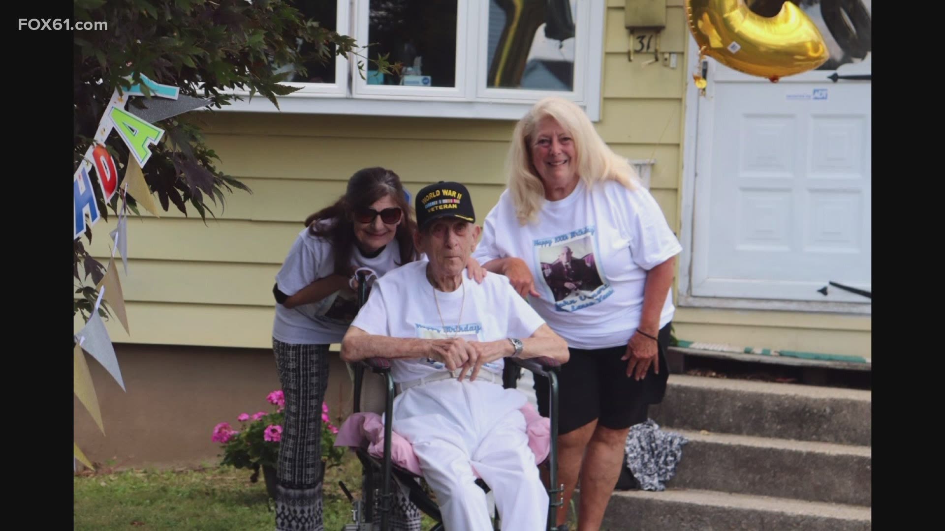 The police department organized a socially distanced parade to honor the 100-year-old vet.