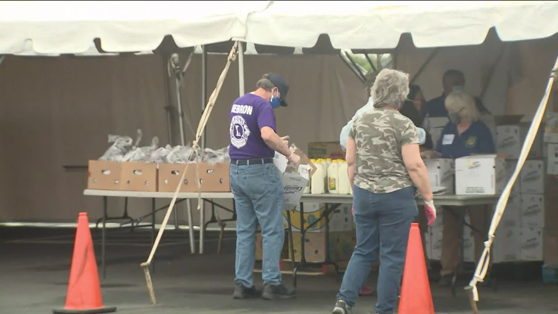 What was initially started as a week-long distribution event for food has now spanned several weeks.