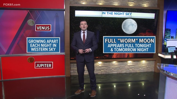 Full 'worm' moon to appear in the night sky