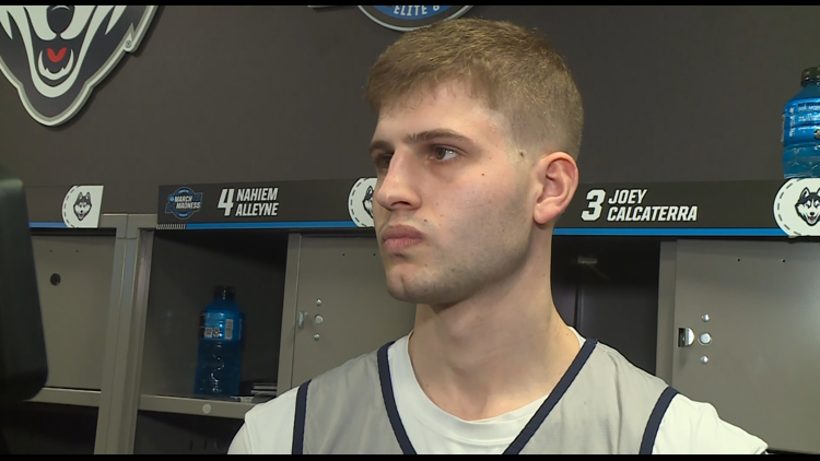 UConn's Joey Calcaterra speaks ahead of Elite 8 matchup with Gonzaga | Full Interview