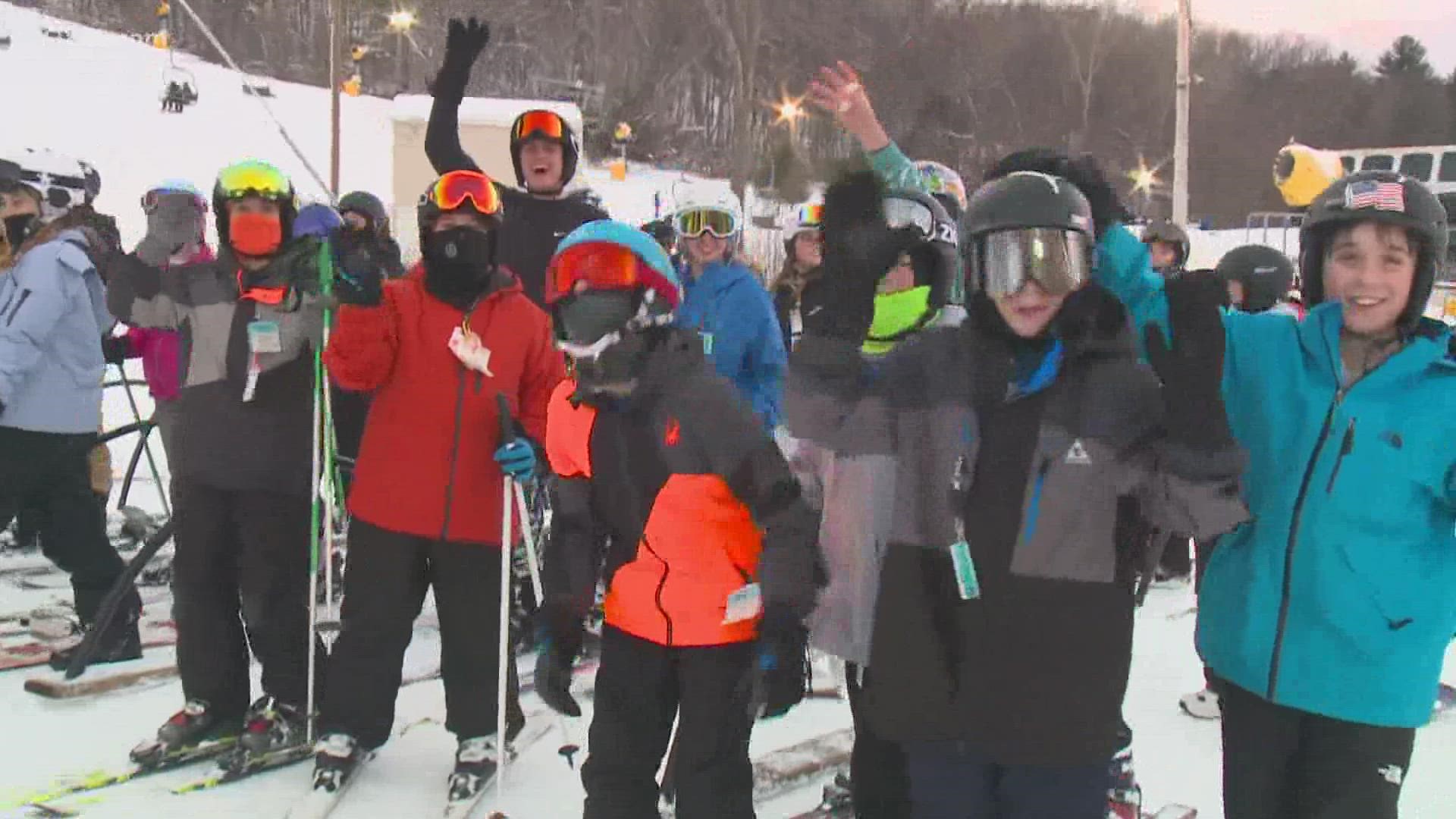 The ski area had its busiest day of the season as people flocked to the mountain for the snow day.