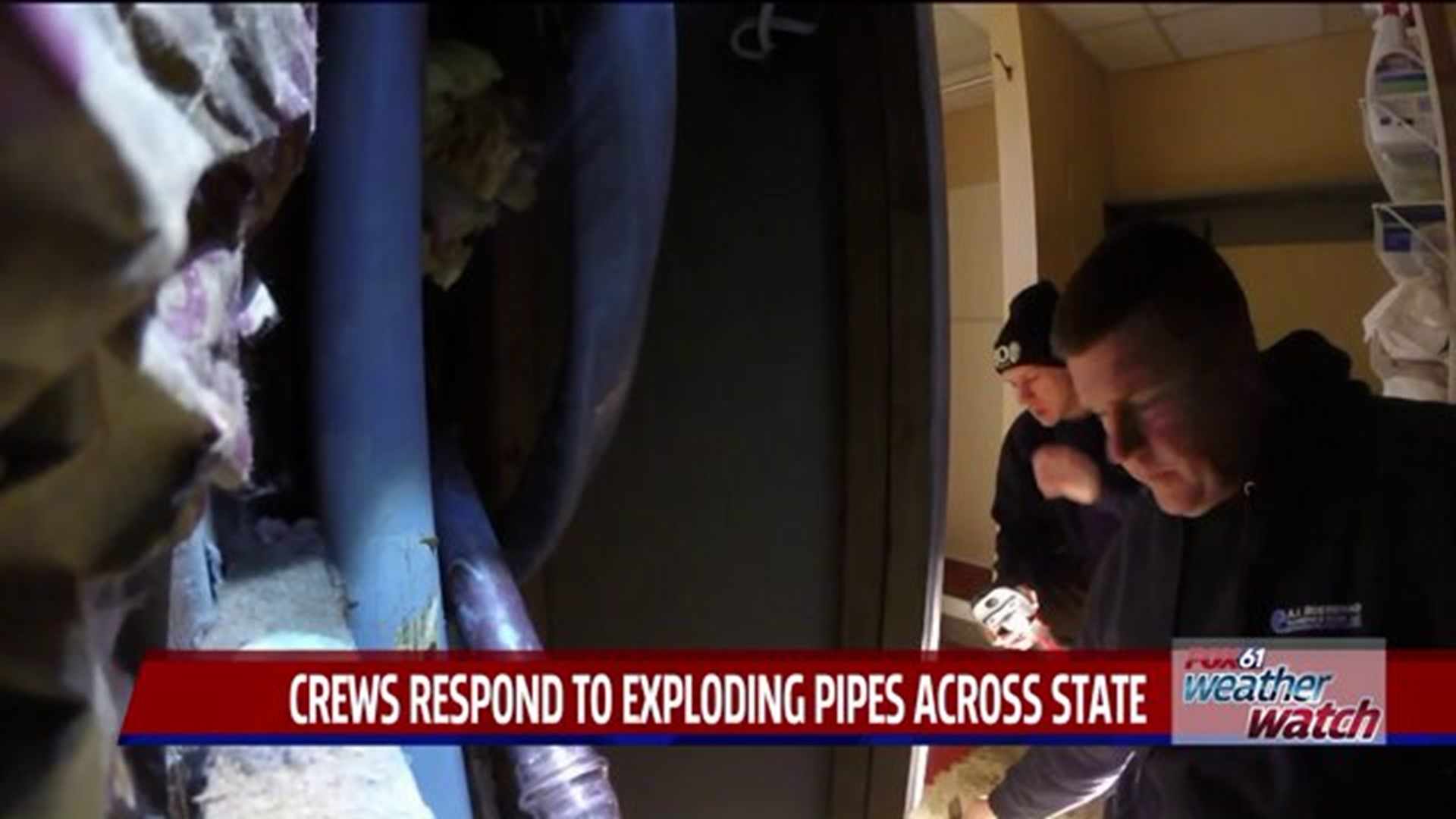 Crews fixing burst pipes around state
