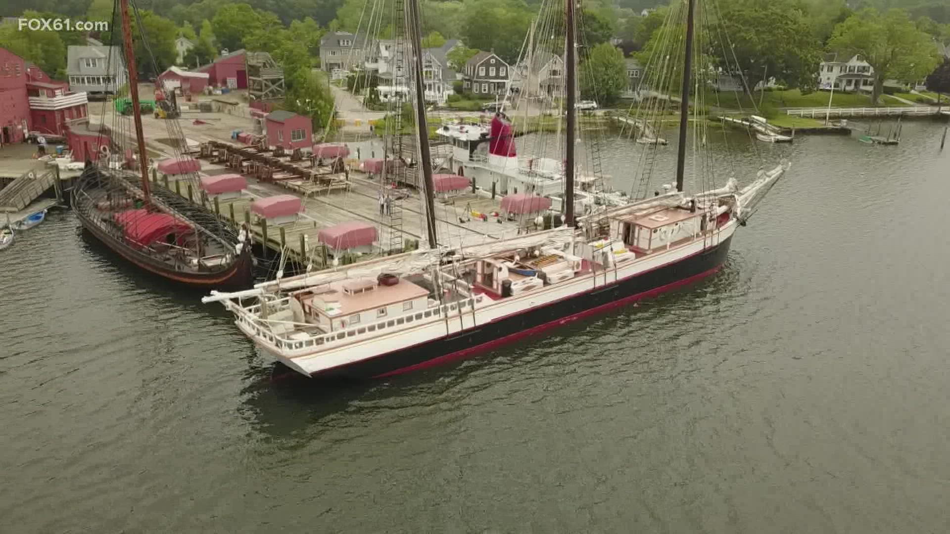 The schooner is the largest vessel the Mystic port has worked with.