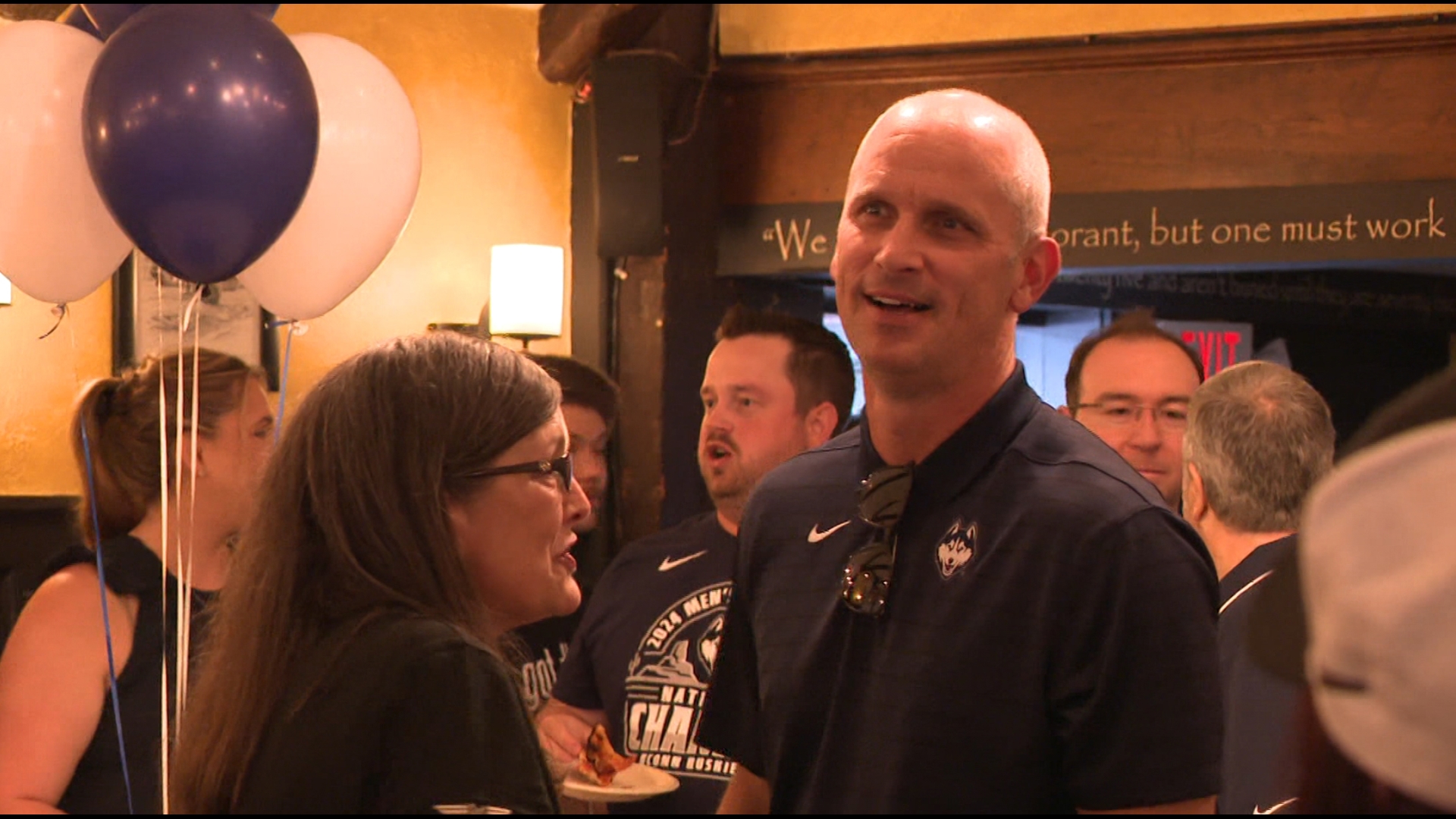 The reigning back-to-back national champions made an appearance in Plainville on Thursday. All the proceeds raised will benefit the Husky Ticket Project.