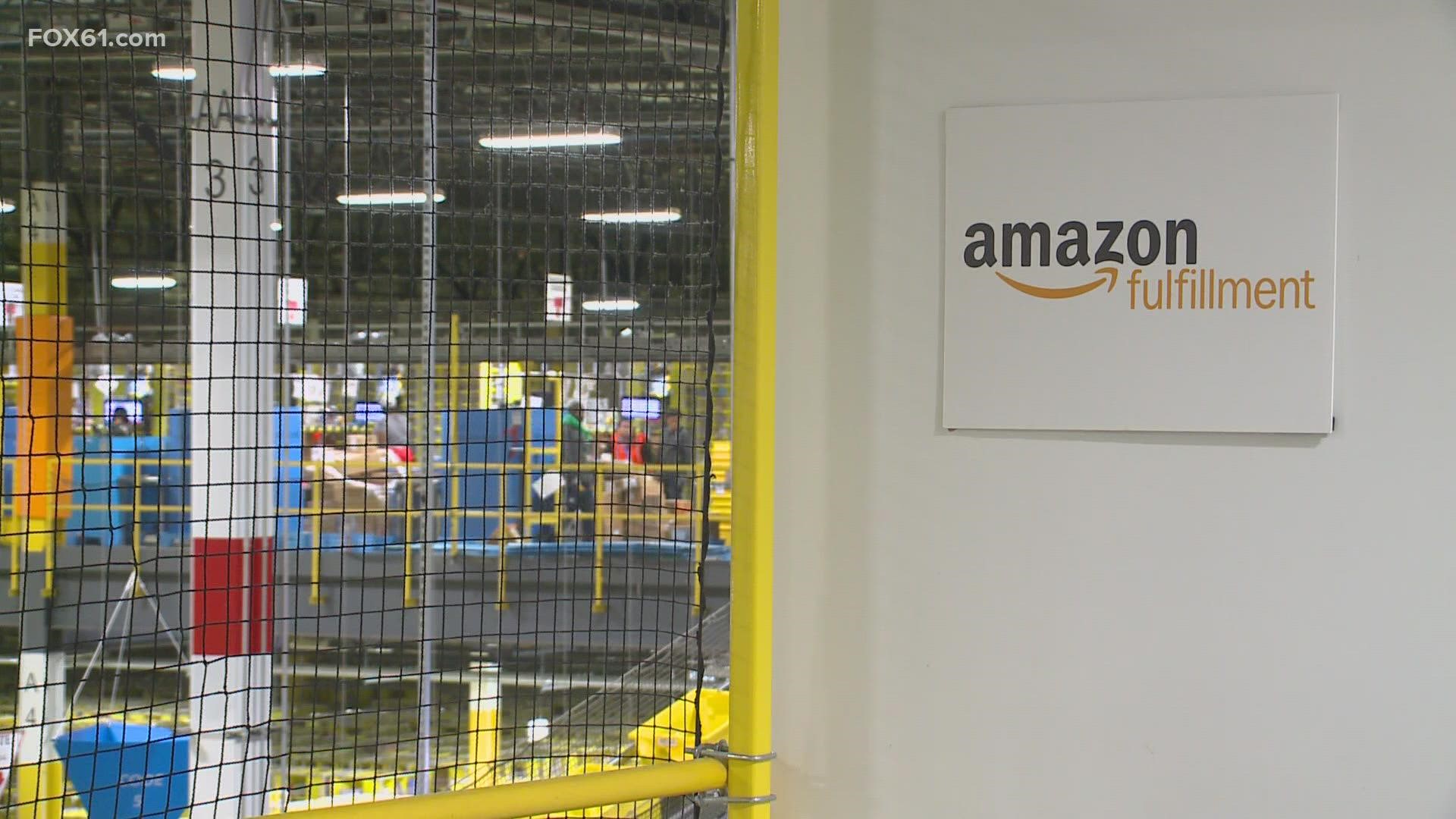 The holidays are right around the corner, and the Amazon fulfillment center in Windsor is already bustling.