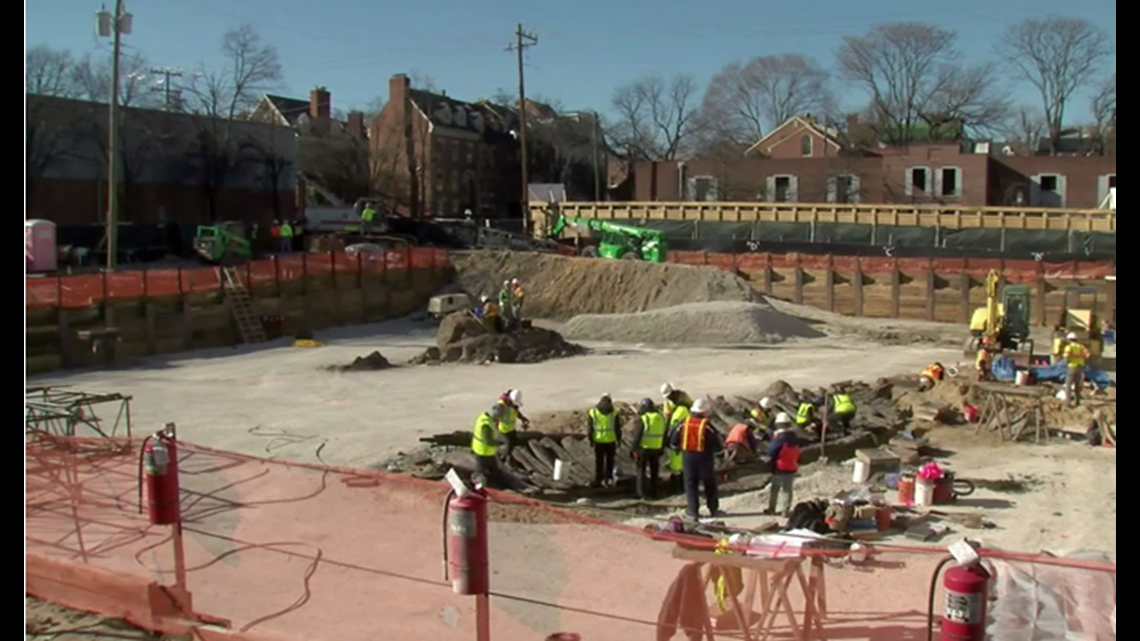 Construction workers in Alexandria, Virginia dig up remains of ...