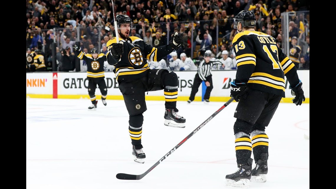 Early Goals Help Lift Bruins Beat Maple Leafs 5-1 In Game 7 | Fox61.com