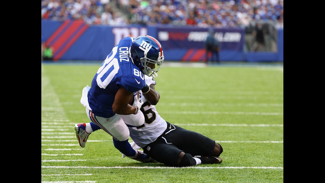 Eli to Cruz sets up Giants win again, 16-13 over Saints