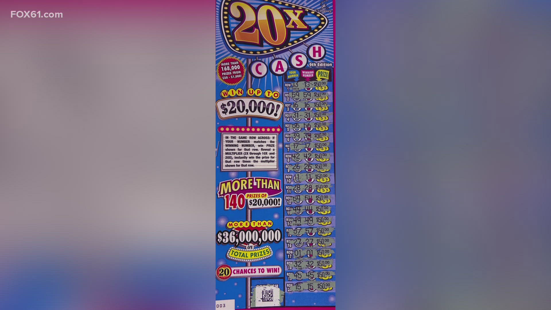 The community college student from Ansonia won a jackpot prize of $547,414 before winning another $1,000 on a scratch game on the same day.