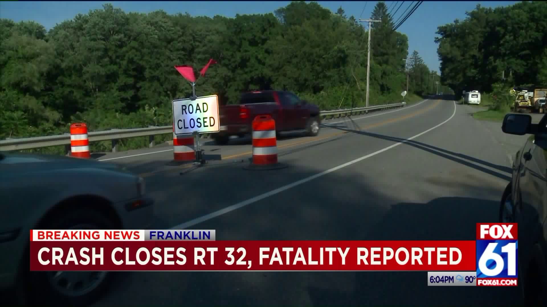 Crash Closes Rt. 32 in Franklin; Fatality Reported