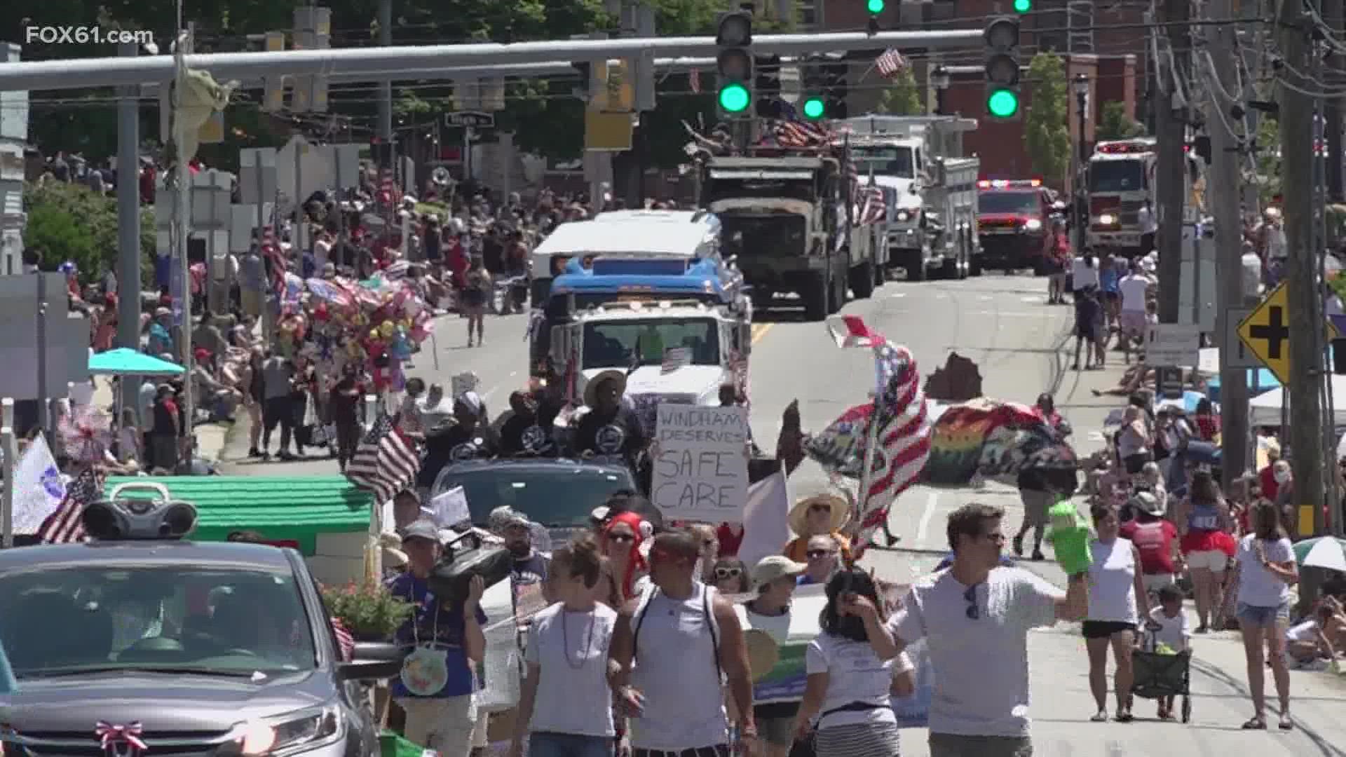 Hundreds of Connecticut residents celebrated the Fourth of July at the 37th annual Boom Box Parade in Willimantic Monday.