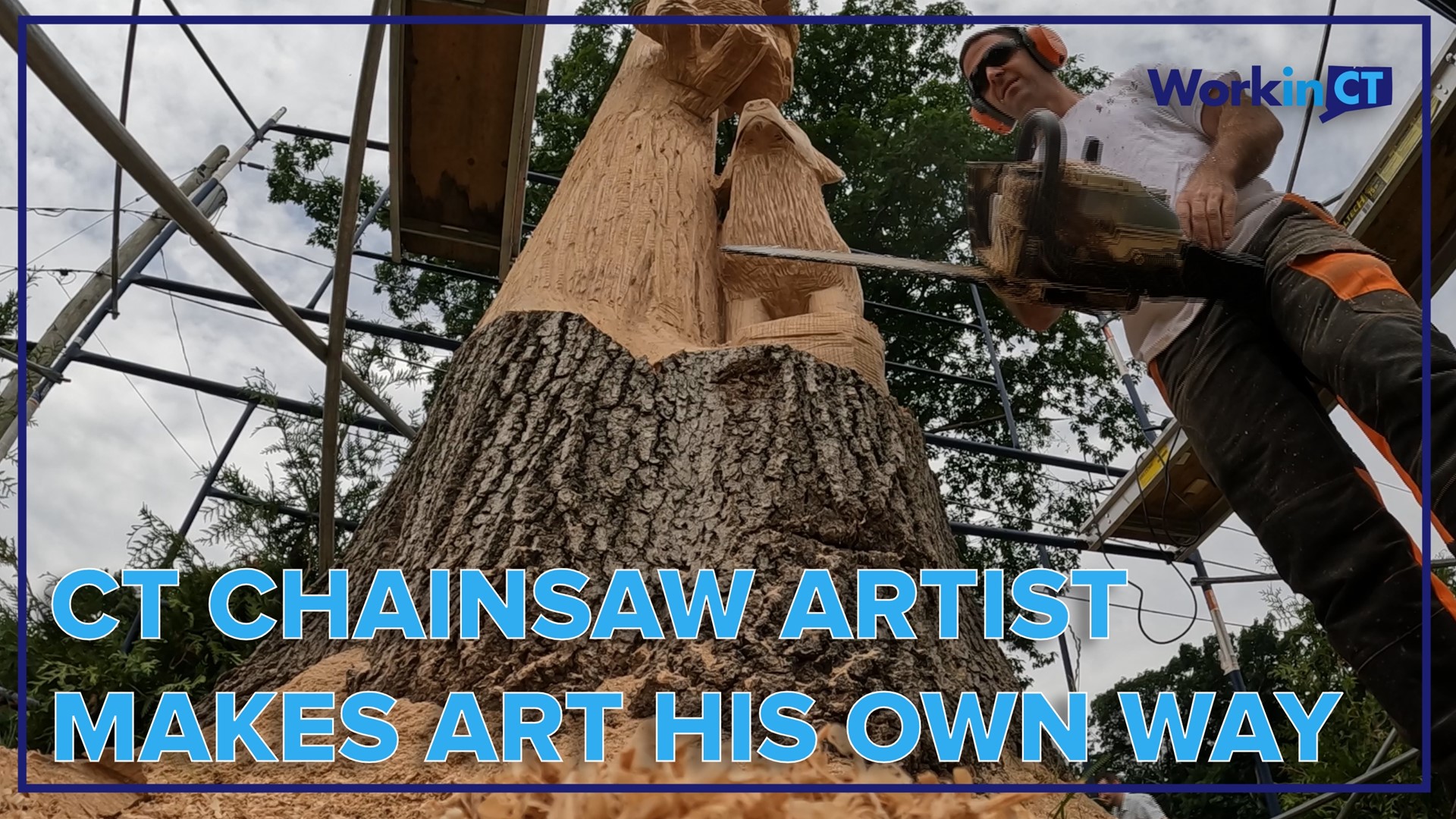 Jared Welcome is the owner, operator, and very steady hand behind Jare Bear Chainsaw Carvings.