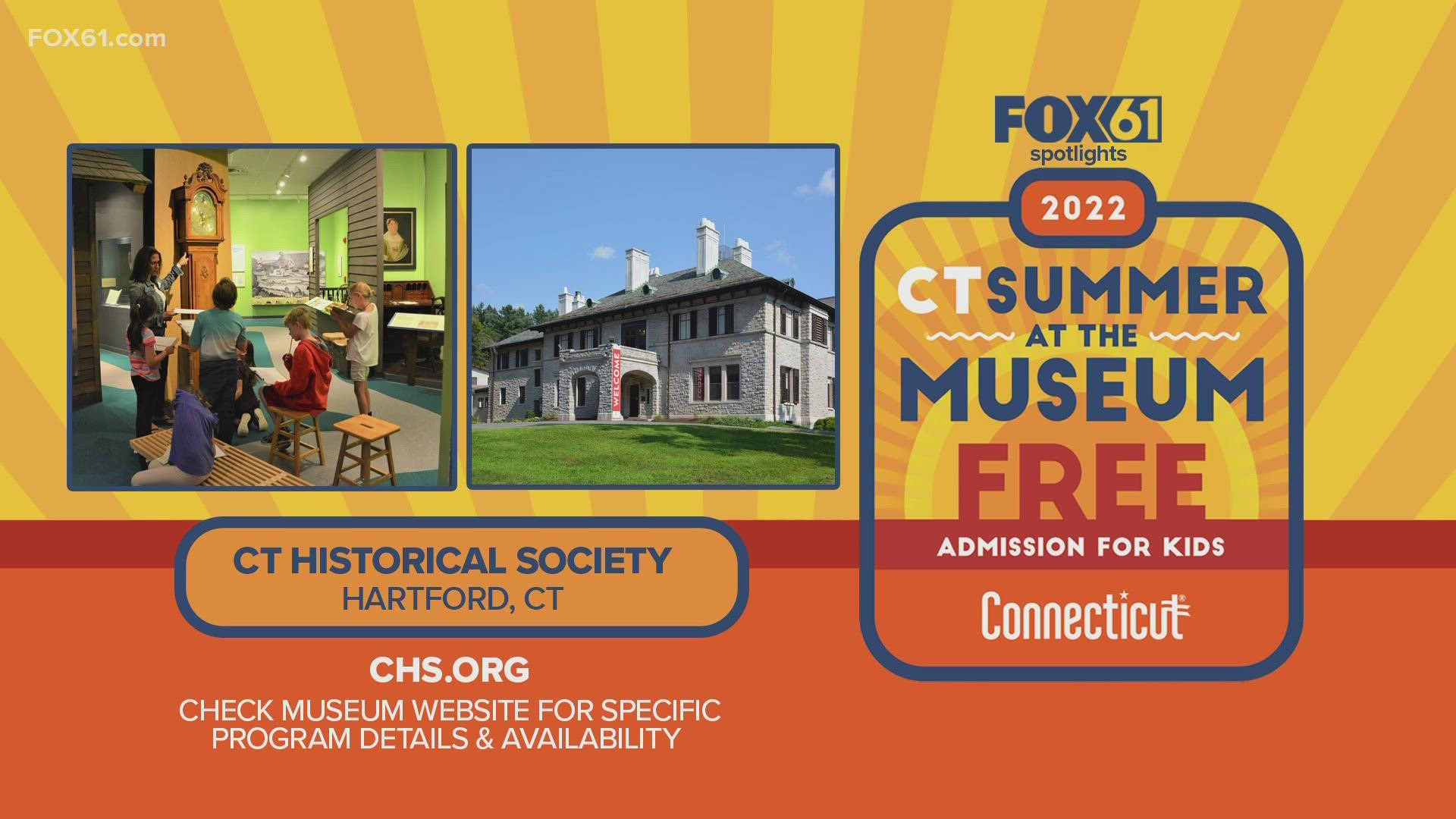 Kids 18 and under can visit the CT Historical Society in Hartford for free with an adult who is a resident of Connecticut. It runs through Sept. 5.