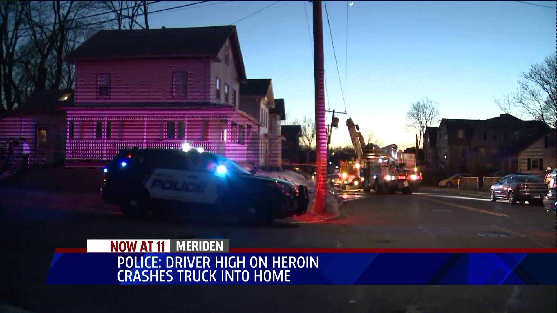 Driver high on heroin slams into Meriden home