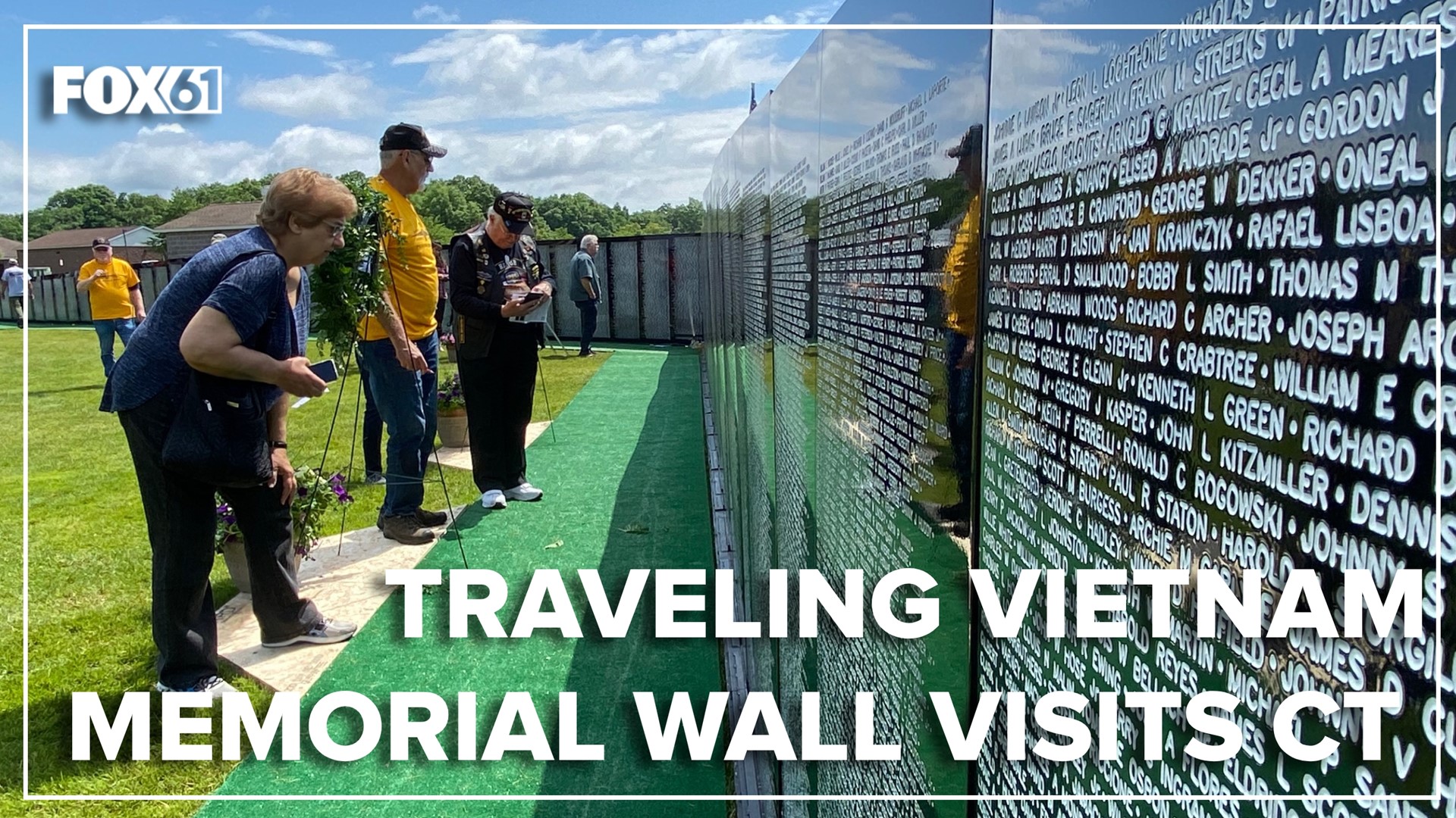 The wall is a 3/5th replica of the original Vietnam Memorial in Washington, D.C.