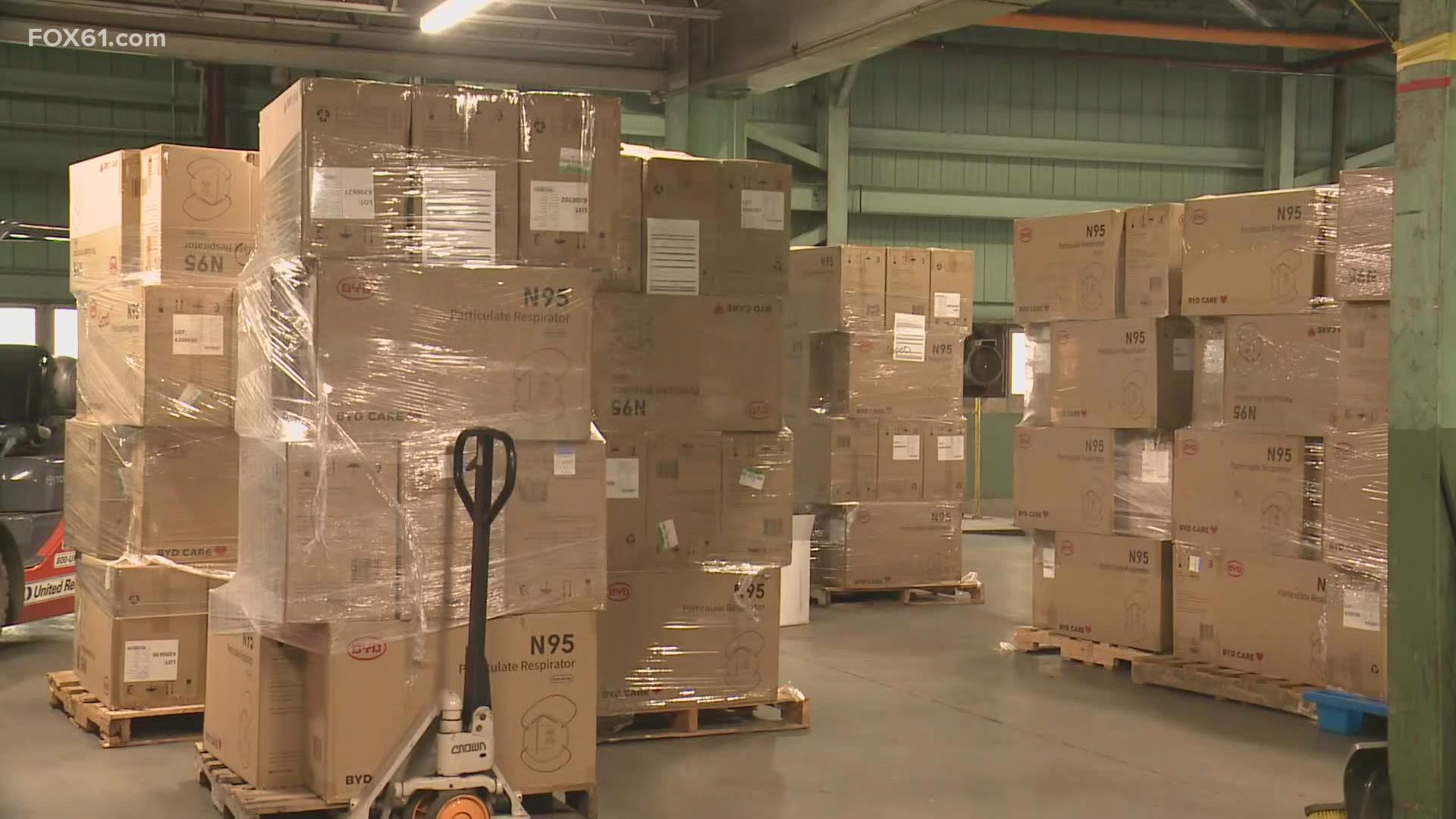 A look into Connecticut's commodity warehouse full of COVID PPE