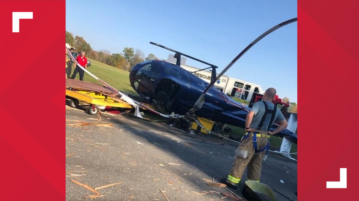 Helicopter crashes at airport in Woodstock