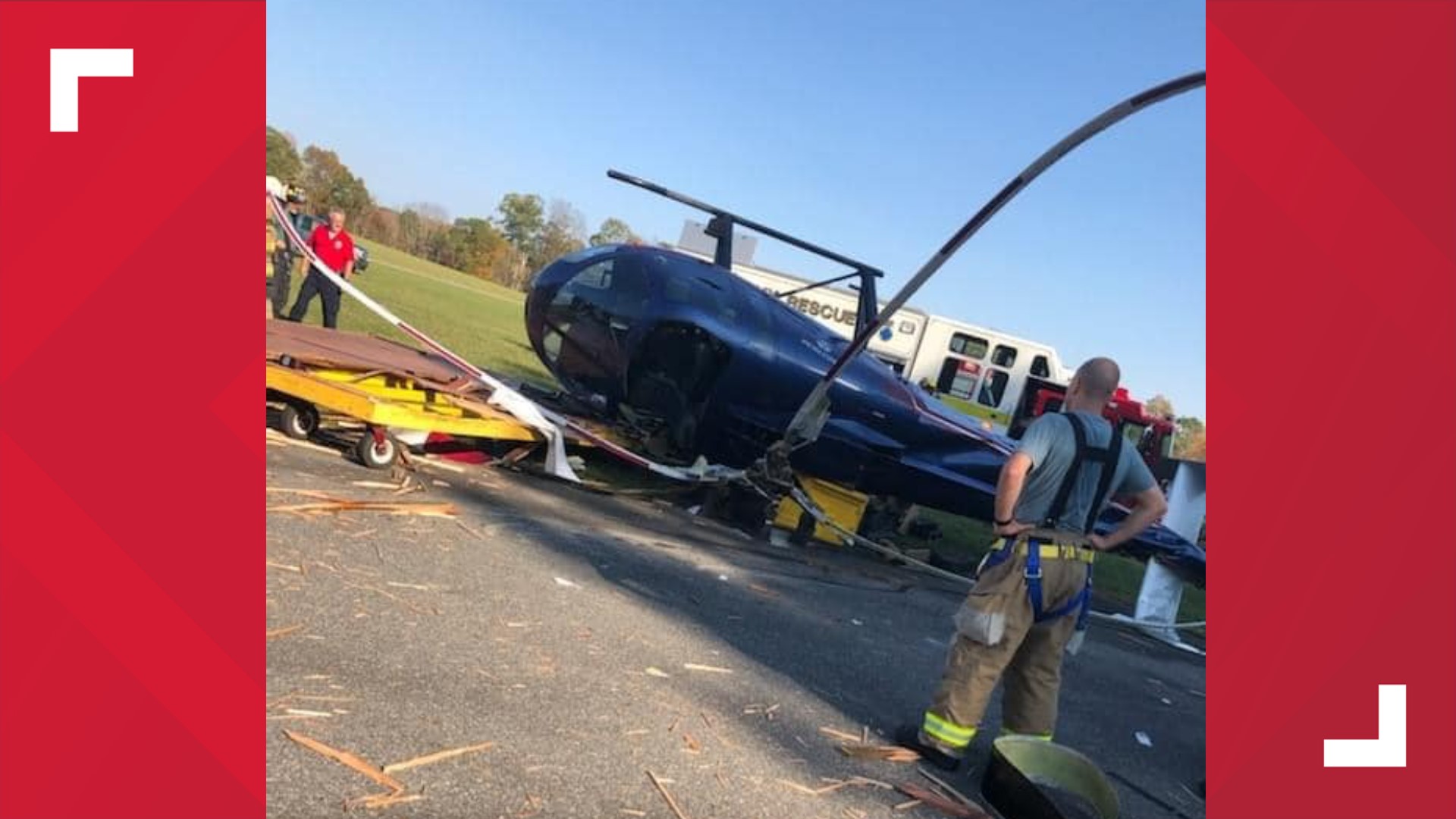 Helicopter crashes at airport in Woodstock