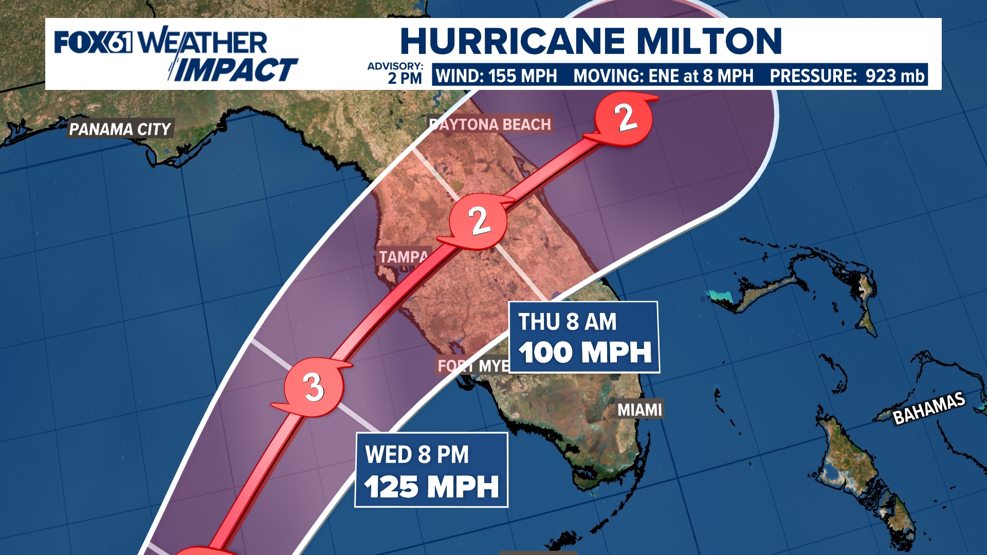 Hurricane Milton is set to make landfall on Florida's west coast late Wednesday night. Watch live coverage from our sister station in Tampa, Florida.