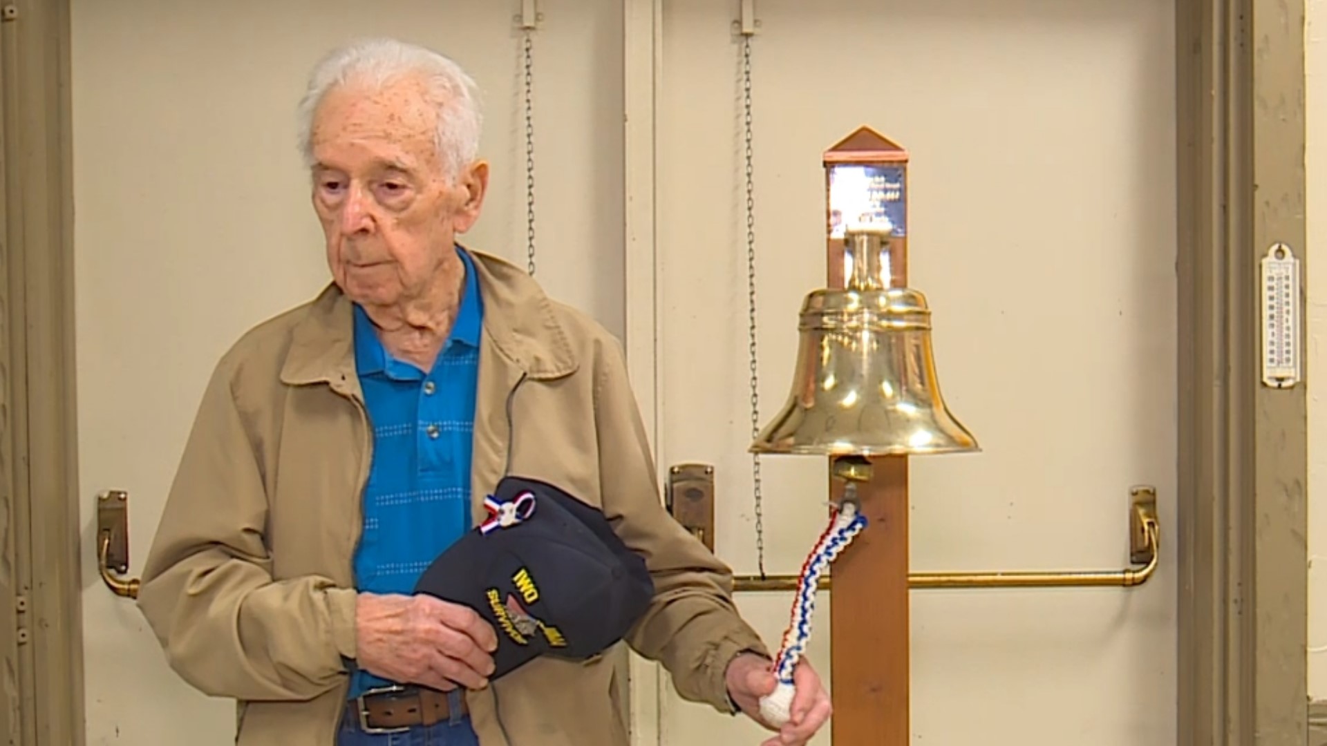 Joe, 98, is a Marine veteran and an Iwo Jima survivor. He got to ring the bell at the American Legion Post 2 in Bristol on Veterans Day.