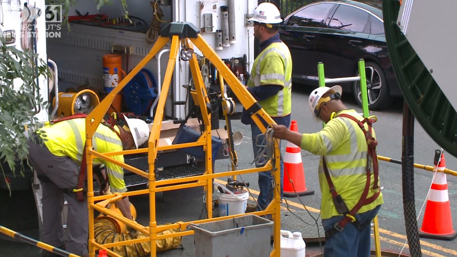 Crews are outside working all day in the summer. For these workers, the elements are all part of the job.